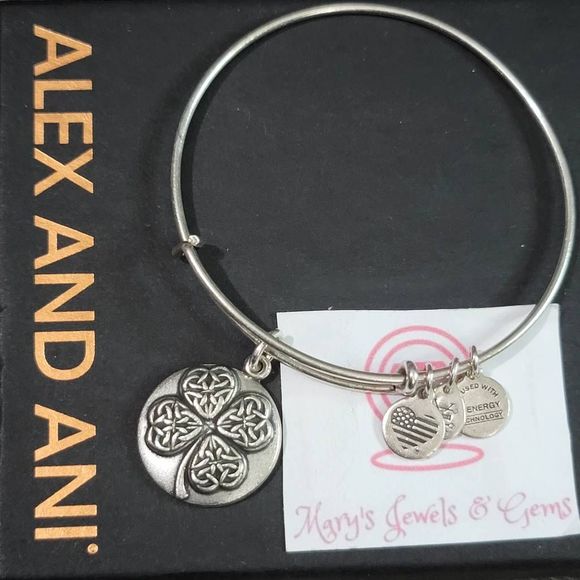 Alex and Ani Four Leaf Clover Bangle Bracelet - Picture 1 of 3